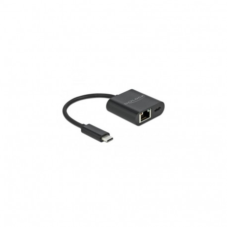DeLOCK USB Type-C Adapter to Gigabit LAN 10/100/1000 Mbps with Power Delivery port black