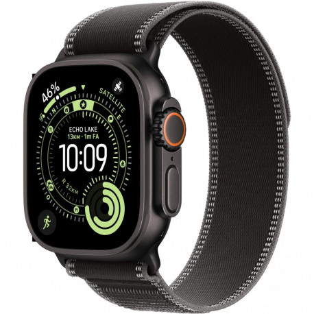 "Apple Watch Ultra 3 Titanium Cellular 49mm Schwarz (Trail Loop schwarz/kohlegrau) M/L"