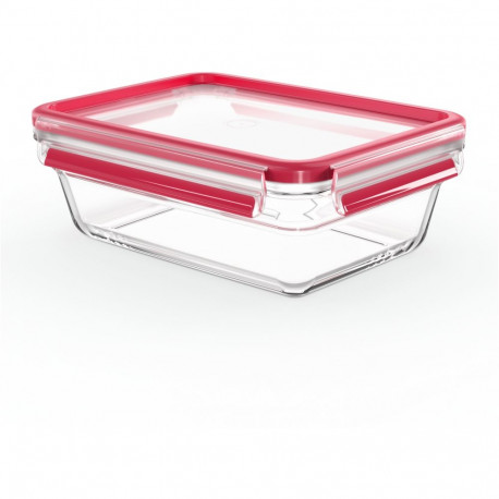 "Emsa N10410 Clip & Close Glas Frischhaltedose 1.3 L Transparent/Rot"
