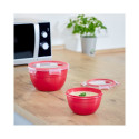 "Emsa Mikrowellendose Clip & Micro N10605 Mikrowellenventil Rot/ Transparent"