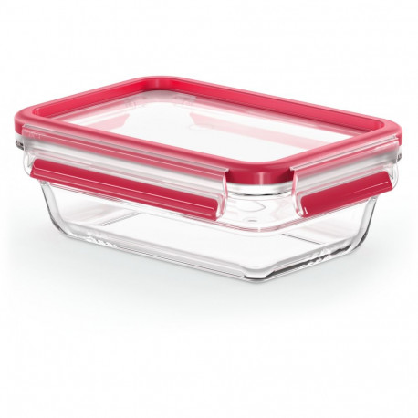 "Emsa N10406 Clip & Close Glas Frischhaltedose 0.7 L Transparent/Rot"