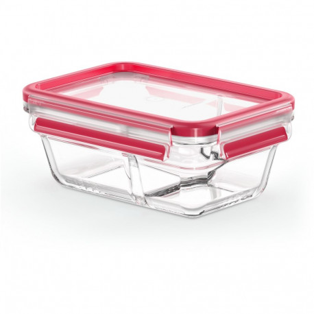 "Emsa N10407 Clip & Close Glas Frischhaltedose 0.8 L Transparent/Rot"