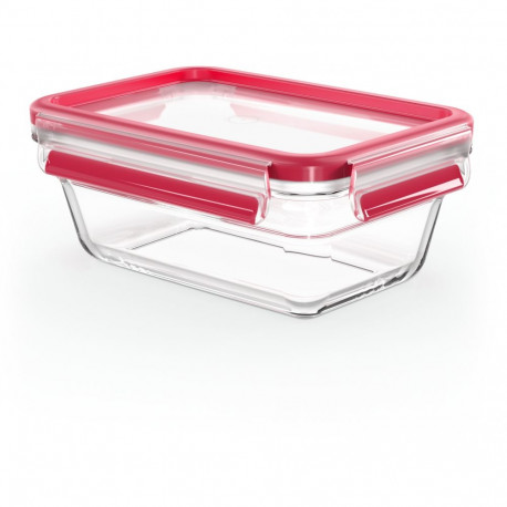 "Emsa N10408 Clip & Close Glas Frischhaltedose 0.85 L Transparent/Rot"