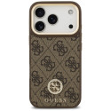 Guess 4G Strass logo ja suur rihm metallnupud MagSafe ümbris iPhone 17 Pro pruun