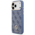 Guess 4G Strass logo ja suur rihm metallnupud MagSafe ümbris iPhone 17 Pro Max sinine