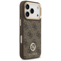 Guess 4G Strass logo ja suur rihm metallnupud MagSafe ümbris iPhone 17 Pro pruun