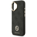 Guess 4G Strass logo ja suur rihm metallnupud MagSafe ümbris iPhone 17 must