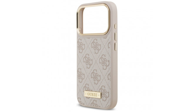 Guess 4G Logo Plate MagSafe ümbris iPhone 17 Pro jaoks roosa