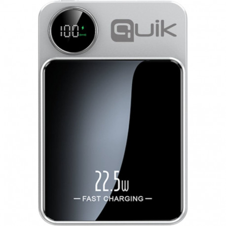 Powerbank Quik QP-820 10000mAh must ja hõbedane