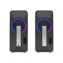 Genesis Helium 100BT RGB hõbedane/must juhtmevabad mängukõlarid Bluetooth-ühendusega arvutikõlarid