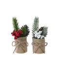 Christmas bauble Everlands Plant pot Ø 5 x 15 cm Small