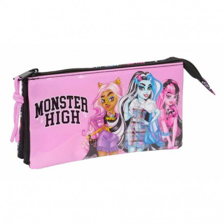 Kolme tõmblukuga pliiatsikarp Monster High 22 x 12 x 3 cm