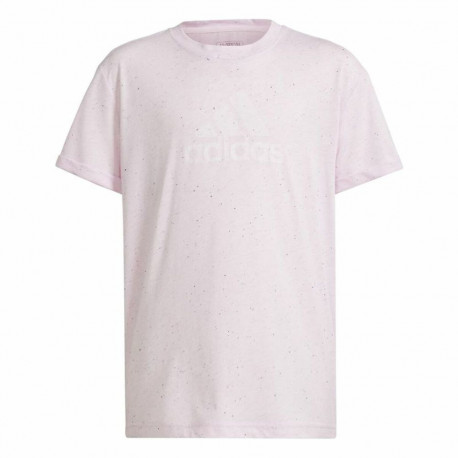 Child's Short Sleeve T-Shirt Adidas G Fi Bl Pink - 9-10 Years