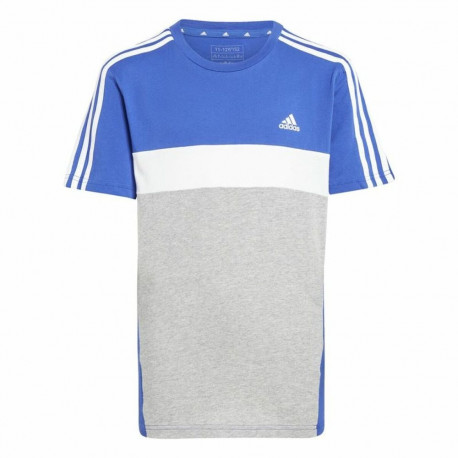 Child's Short Sleeve T-Shirt Adidas 3S Tib Blue - 9-10 Years