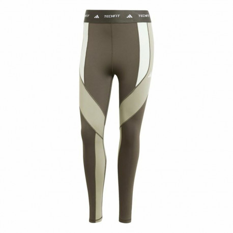 Sport leggings for Women Adidas Techfit 7/8 Colorblock Brown Grey - L
