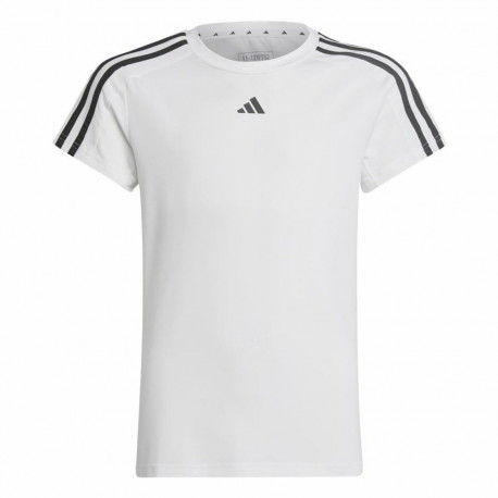 Lühikeste varrukatega T-särk, meeste ja naiste Adidas Training Essentials 3S Valge - 9-10 aastat