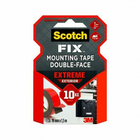 Kahepoolne Kleeplint Scotch 19 mm x 1,5 m Must Punane Hall