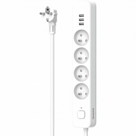 4-socket plugboard with power switch QUARX (1,5 m)