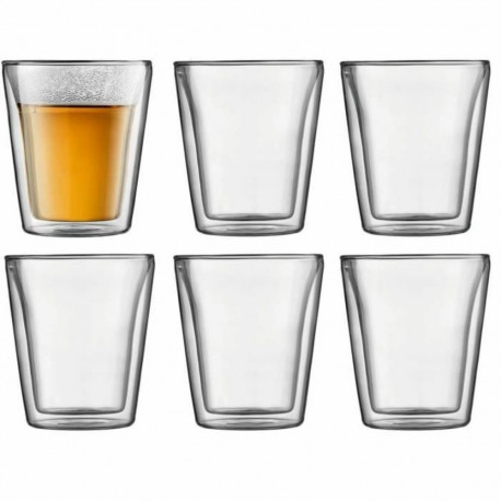 Set of glasses Bodum 200 ml Transparent Borosilicate Glass Smooth 6 Pieces (6 Units)