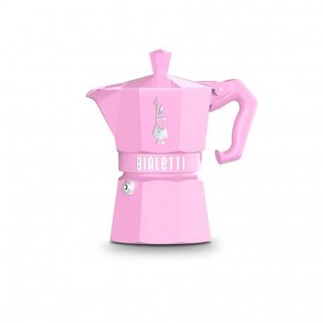 Italian Coffee Pot Bialetti MOKA EXCLUSIVE 3T Pink Aluminium Bakelite 3 Cups