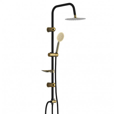 Dušikolonn Fontastock Must Kuldne Roostevaba teras ABS Kroomitud