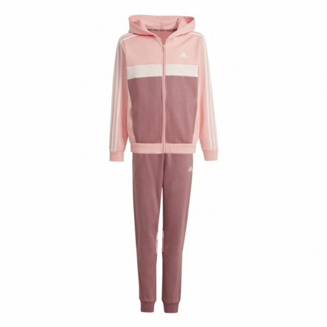Children’s Tracksuit Adidas Tiberio 3-Stripes Colorblock Fleece Pink
