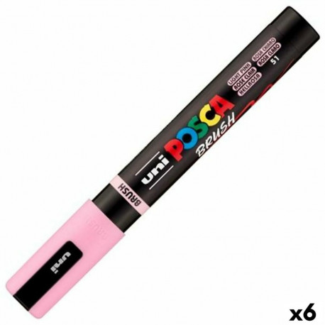 Marker BRUSH POSCA PC-5BR Light Pink (6 Units)