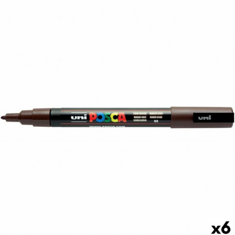 Marker POSCA PC-3M Tumepruun (6 Ühikut)