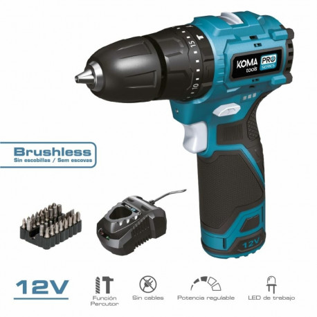 Drill and accessories set Koma Tools 12 V
