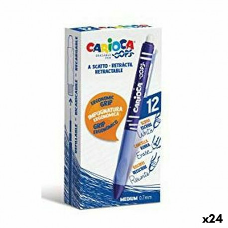 Biro pastapliiatsite komplekt Carioca Sinine 0,7 mm (24 Ühikut) (12 Tükid, osad)