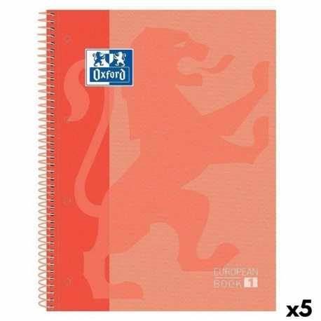 Book of Rings Oxford CLASSIC EUROPEANBOOK Peach A4 80 Sheets (5 Units)