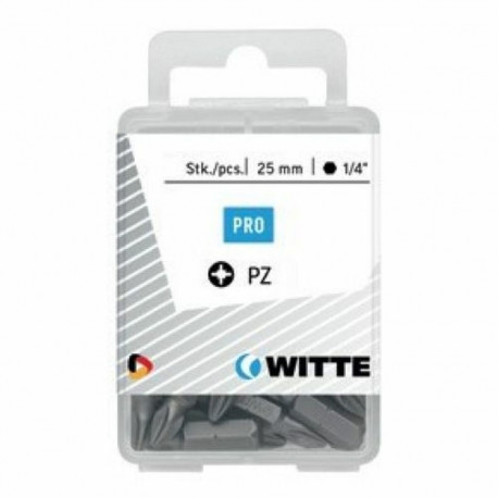 Bit set WITTE Pozidriv PZ2 25 Units 25 Pieces