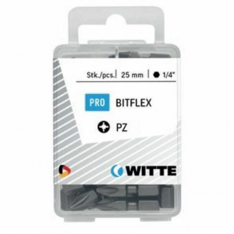 Bit set WITTE PZ 1 BITFLEX Pozidriv PZ1 25 Units 25 Pieces