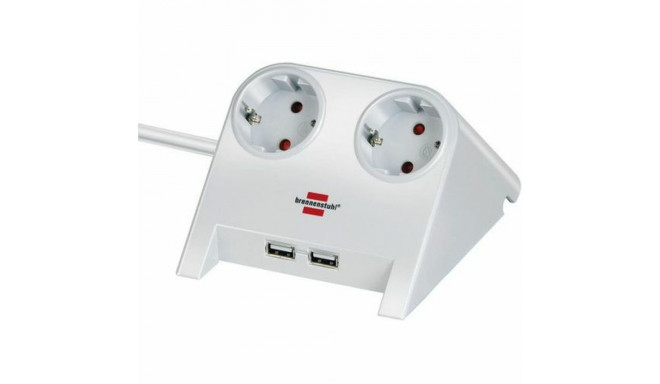 2-pesaga pistik ilma toitelülitita Brennenstuhl 1153520222 3600 W USB x 2 Laua (1,8 m)