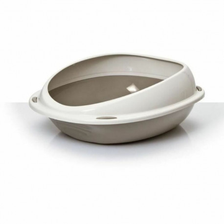 Cat Litter Box Aimé 45 x 36 x 15,5 cm Beige Taupe Plastic