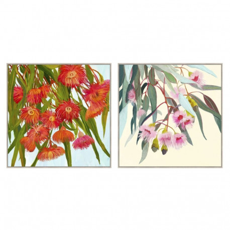 Kangas Home ESPRIT Kollane Sinine Kwiaty Shabby Chic 100 x 4 x 100 cm (2 Ühikut)