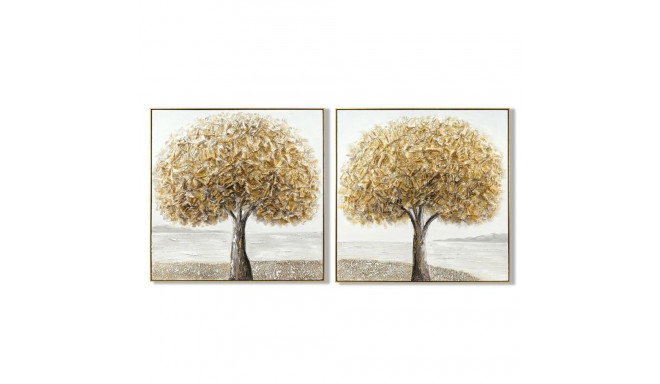 Kangas Home ESPRIT Hall Kuldne Puu Traditsiooniline 102 x 4,5 x 102 cm (2 Ühikut)