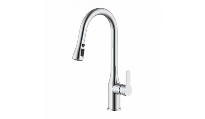 Ühe käepidemega segisti Verhal serie trazo Hõbedane Roostevaba teras C-kujuline