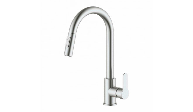 Ühe käepidemega segisti Verhal miño Hõbedane Roostevaba teras C-kujuline