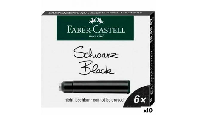 Pastapliiatsi tindi täide Faber-Castell Must 6 Tükid, osad (10 Ühikut)