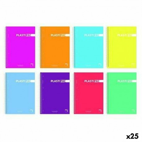 Set of exercise books Pacsa PLASTIPAC Din A4 80 Sheets 21,5 x 31,5 cm 5 Pieces (25 Units)