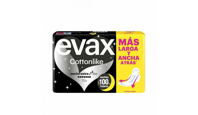 Night Sanitary Pads with Wings Evax COTTONLIKE 10 Units