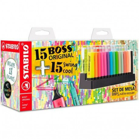 Fluorescent Marker Set Stabilo BOSS ORIGINAL Multicolour 30 Pieces