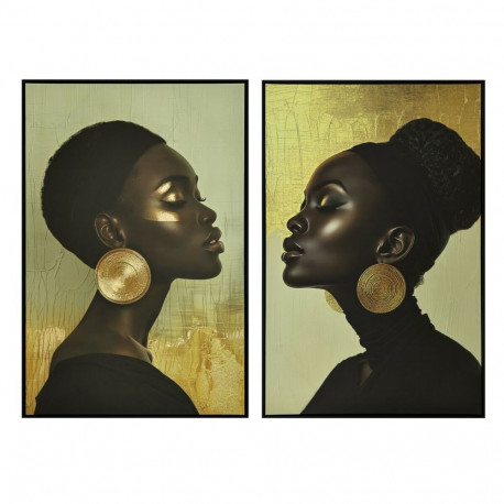 Kangas Home ESPRIT Must Kuldne 83 x 4 x 123 cm (2 Ühikut)