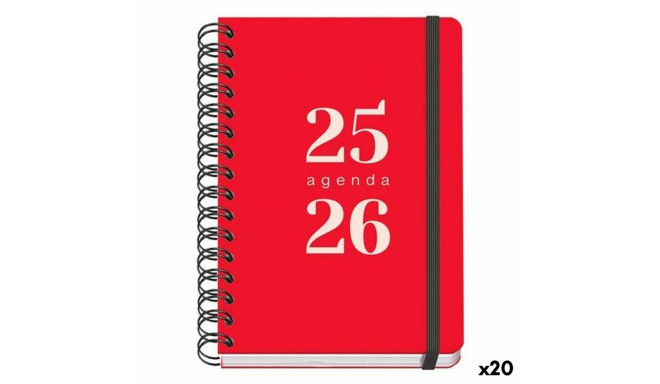 Diary DOHE GRAMMAR Red A5 150 x 210 mm 2025-2026 (20 Units)