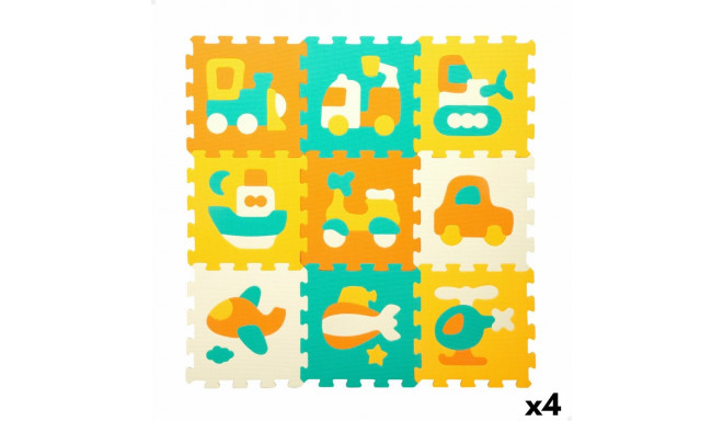 Pusle Vaip Colorbaby Mitmevärviline Plastmass EVA 90 x 90 cm Autodekomplekt 9 Tükid, osad (4 Ühikut)