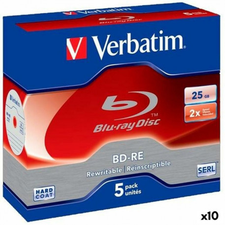 Blu-ray BD-RE Verbatim 25 GB 6x 5 Tükid (10 Ühikut)