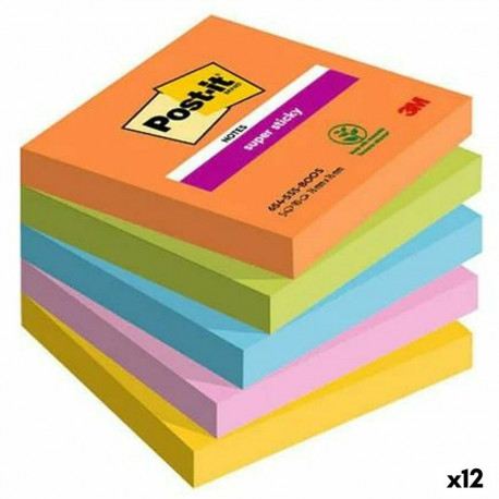 Kleepuvad Märkmepaberid Post-it Mitmevärviline 76 x 76 mm 5 Tükid (12 Ühikut)