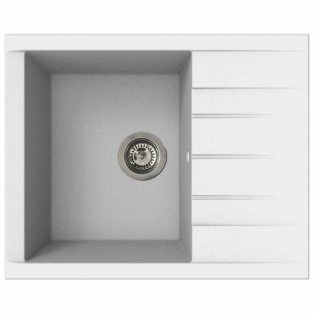 Sink with One Basin and Drainer Stradour 1C XS White