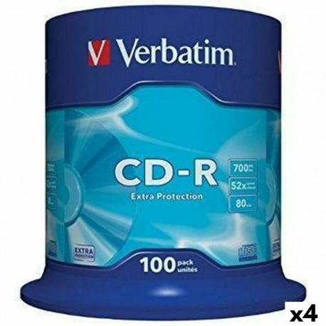 CD-R Verbatim Extra Protection 700 MB 52x 100 Tükid, osad (4 Ühikut)
